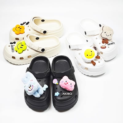 【買1送1】AKIBO餅乾洞洞鞋(二代)-經典黑(中性款、輕量、耐走、兩穿、防水) / 內附AKIBO品牌鞋扣1個。現在買再送鞋扣組(不挑款)15