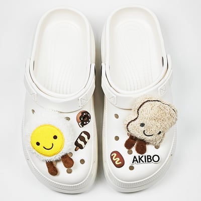 AKIBO開心早餐款洞洞鞋扣(五件組)