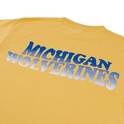 NCAA密西根大學Michigan落肩漸層小發泡洋裝-黃8