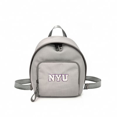 NCAA紐約大學NYU經典Logo小後背包-灰1