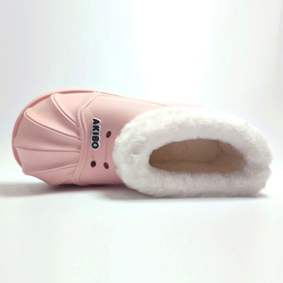 【買1送1】AKIBO毛毛洞洞短靴-櫻花粉(女款、4公分厚底增高、雲朵感、輕量、保暖) / 內附AKIBO品牌鞋扣2個。現在買再送鞋扣組(不挑款)13