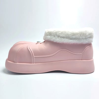 【買1送1】AKIBO毛毛洞洞短靴-櫻花粉(女款、4公分厚底增高、雲朵感、輕量、保暖) / 內附AKIBO品牌鞋扣2個。現在買再送鞋扣組(不挑款)12