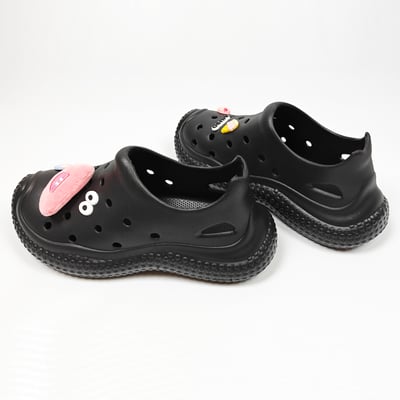 【買1送1】AKIBO帆船洞洞鞋-經典黑(中性款、輕量、耐走、防水) / 內附AKIBO品牌鞋扣1個。現在買再送鞋扣組(不挑款)5