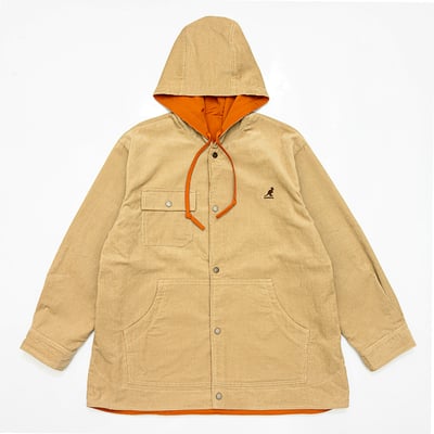 KANGOL袋鼠中性雙面燈芯絨防潑水外套-卡其(男女共款)9