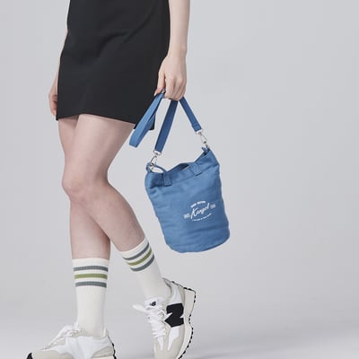 KANGOL帆布側背包-藍5