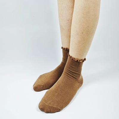 AKIBO氣質捲邊短筒襪(三件組)-女款13