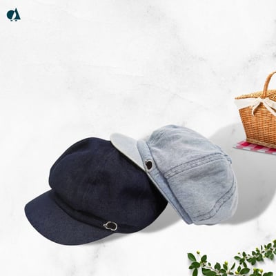 SCANDINAVIAN FOREST北歐小刺蝟水洗刺繡丹寧報童帽-牛仔深藍11