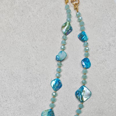 AKIBO森系琉璃包包手機掛繩-珊瑚藍(中性款、琉璃) / 內附AKIBO品牌手機掛片1個7