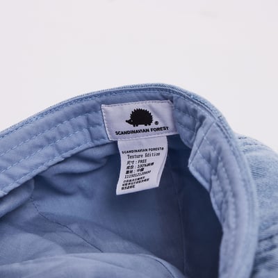 SCANDINAVIAN FOREST北歐小刺蝟水洗刺繡丹寧報童帽-水洗牛仔藍