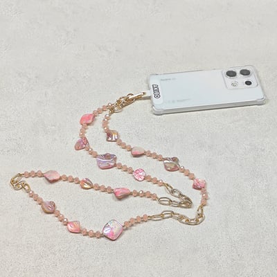 AKIBO森系琉璃包包手機掛繩-櫻花粉(中性款、琉璃) / 內附AKIBO品牌手機掛片1個5