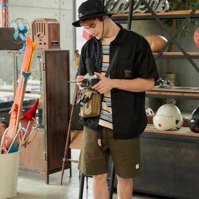 NCAA哈佛大學Harvard織標工裝襯衫-黑2