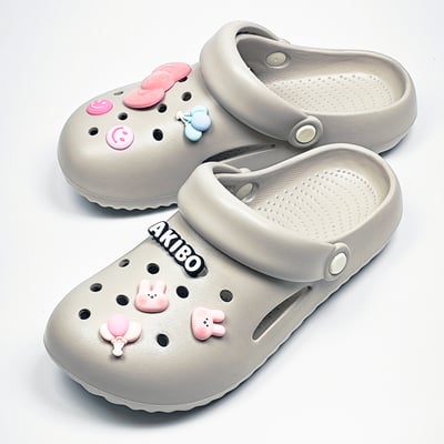 AKIBO粉紅夢幻款洞洞鞋扣(七件組)