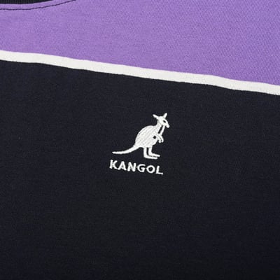 KANGOL寬版落肩條紋短T-紫7