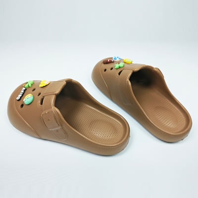 【買1送1】AKIBO布丁洞洞鞋-咖啡(女款、寬楦、雲朵感、輕量、耐走、防水) / 內附AKIBO品牌鞋扣1個。現在買再送鞋扣組(不挑款)6