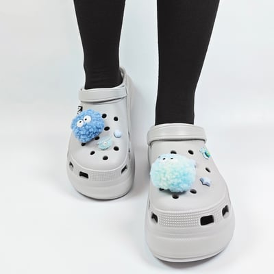 AKIBO清新藍調款洞洞鞋扣 (七件組)