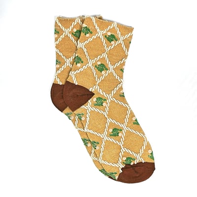 AKIBO森系花語中筒襪(三件組)-女款