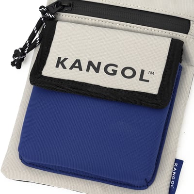 KANGOL袋鼠撞色小側背包-灰8