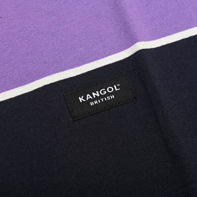 KANGOL寬版落肩條紋短T-紫8