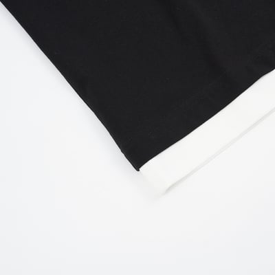 NCAA基本版假兩件印花棉T-黑9