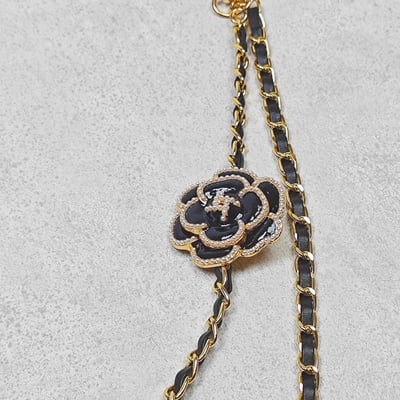 AKIBO皮革花漾包包手機掛繩-經典黑(女款、金屬) / 內附AKIBO品牌手機掛片1個7