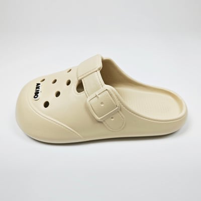 【買1送1】AKIBO布丁洞洞鞋-奶油白(女款、寬楦、雲朵感、輕量、耐走、防水) / 內附AKIBO品牌鞋扣1個。現在買再送鞋扣組(不挑款)13