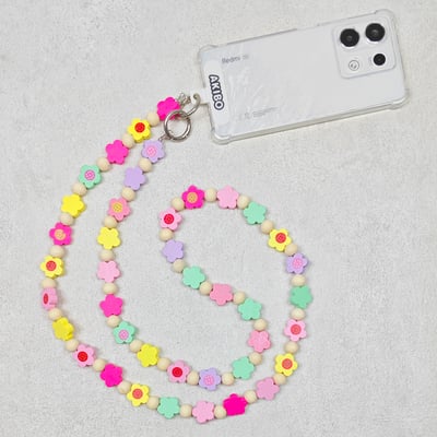 AKIBO花漾甜心包包手機掛繩-多彩(女款、木質) / 內附AKIBO品牌手機掛片1個4