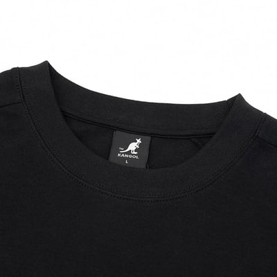 KANGOL袋鼠落肩寬版羅纹短T-黑7