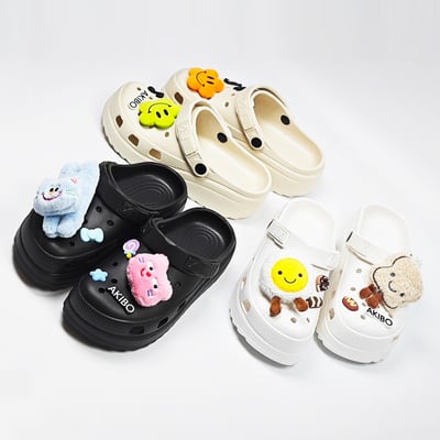 【買1送1】AKIBO餅乾洞洞鞋(二代)-牛奶白(中性款、輕量、耐走、兩穿、防水) / 內附AKIBO品牌鞋扣1個。現在買再送鞋扣組(不挑款)15