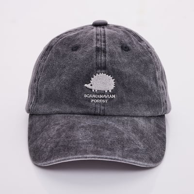 SCANDINAVIAN FOREST北歐小刺蝟水洗刺繡復古經典老帽-水洗黑5