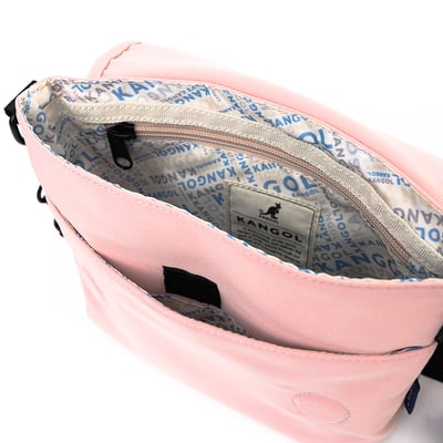 KANGOL袋鼠字母Logo側背包 -粉9