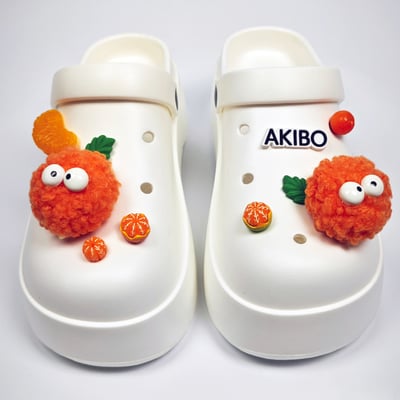 AKIBO甜蜜橙意款洞洞鞋扣 (九件組)