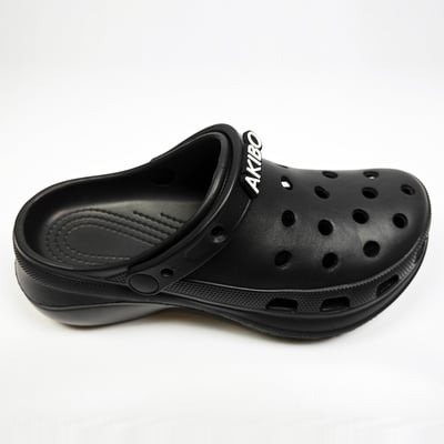 【買1送1】AKIBO厚底洞洞鞋-經典黑(女款、6公分厚底增高、寬楦、輕量、兩穿、防水) / 內附AKIBO品牌鞋扣1個。現在買再送鞋扣組(不挑款)14