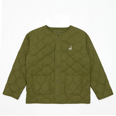 KANGOL袋鼠水波紋鋪棉外套-軍綠5