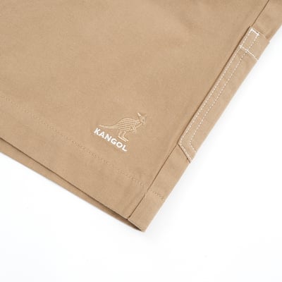 KANGOL袋鼠中性水洗五分褲-卡其8