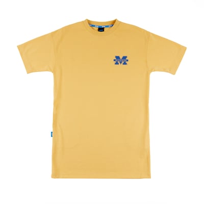 NCAA密西根大學Michigan落肩漸層小發泡洋裝-黃5