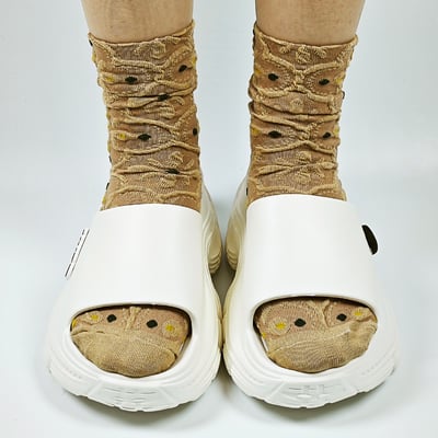 【買1送1】AKIBO韓系動感厚底涼鞋-牛奶白(女款、5公分厚底增高、輕量、防水) / 內附AKIBO品牌鞋扣1個。現在買再送鞋扣組(不挑款)9