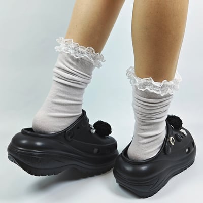 【買1送1】AKIBO老爹洞洞鞋-經典黑(女款、7公分厚底增高、寬楦、輕量、兩穿、防水) / 內附AKIBO品牌鞋扣1個。現在買再送鞋扣組(不挑款)12