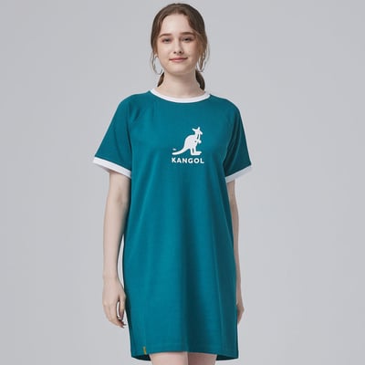 KANGOL袋鼠女休閒洋裝-綠1