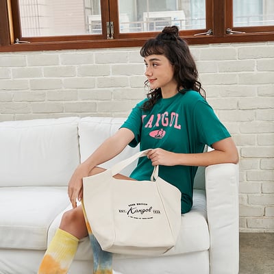 KANGOL帆布托特包-米白2