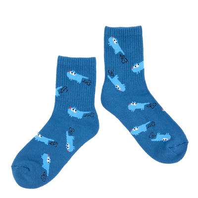 Angelia&Pets緹花滿版襪-藍1