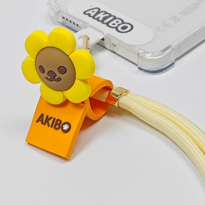 AKIBO經典6MM手機掛繩-奶油白(可調節、中性款、輕量、尼龍) / 內附AKIBO品牌手機掛片1個5
