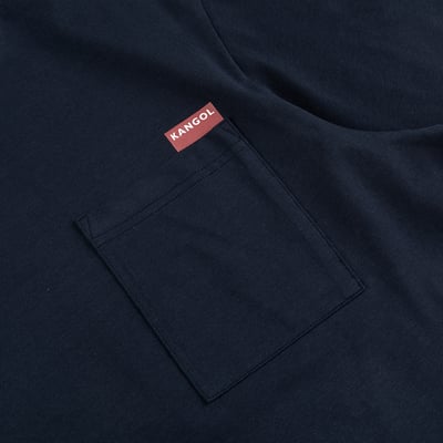 KANGOL中性微落肩口袋T-深藍4