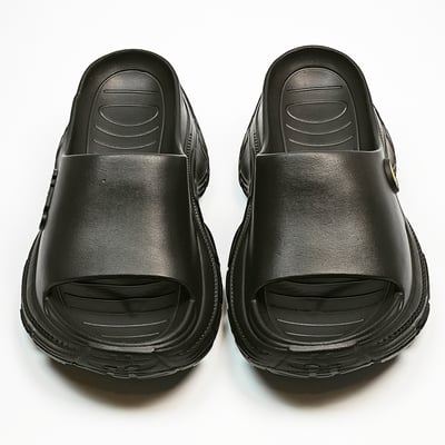 【買1送1】AKIBO韓系動感厚底涼鞋-經典黑(女款、5公分厚底增高、輕量、防水) / 內附AKIBO品牌鞋扣1個。現在買再送鞋扣組(不挑款)4