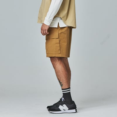 KANGOL袋鼠工裝多口袋短褲-卡其3