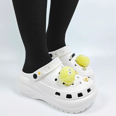 【買1送1】AKIBO老爹洞洞鞋-牛奶白(女款、7公分厚底增高、寬楦、輕量、兩穿、防水) / 內附AKIBO品牌鞋扣1個。現在買再送鞋扣組(不挑款)11