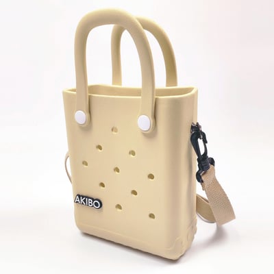 【買1送1】AKIBO吐司包-奶茶(創意點點洞洞包。中性款、輕量、防水) / 內附AKIBO品牌鞋扣1個。現在買再送鞋扣組(不挑款)