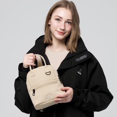 KANGOL袋鼠手提小兩用包-卡其2