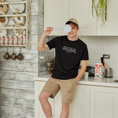 NCAA基本涼感變形蟲棉T-黑4