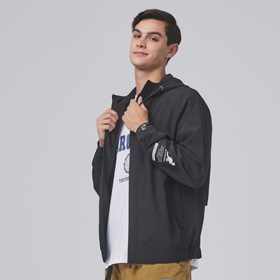 KANGOL男款透氣機能外套-黑3