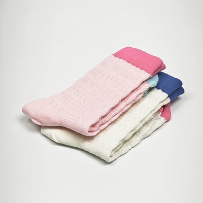 AKIBO甜心撞色中筒襪(兩件組)-女款